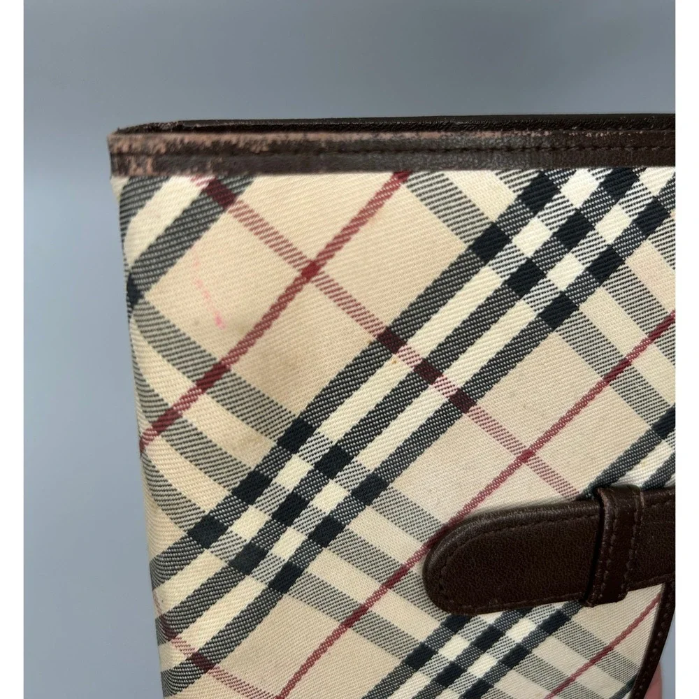 Burberry Haymarket‎ Check Agenda Planner  Brown Leather Trim#109